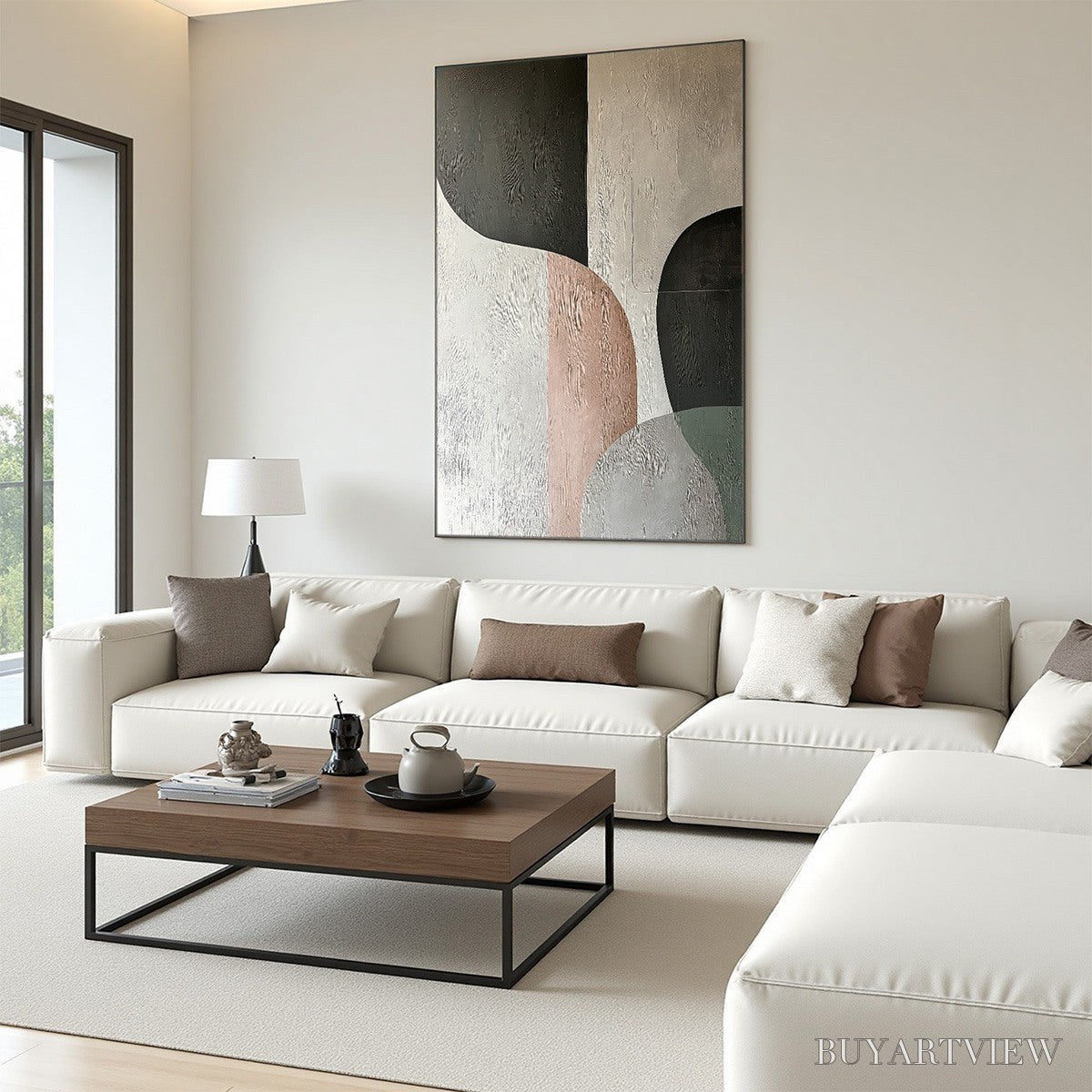 ARTOVITAS Urban Forms – Textured Minimalist Abstract Oil Painting - image 5