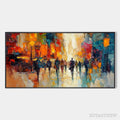 ARTOVITAS City Lights – Textured Impasto Cityscape Oil Painting - image 1