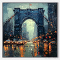 ARTOVITAS City Lights – Impressionistic Cityscape Oil Painting of Bridge - image 1