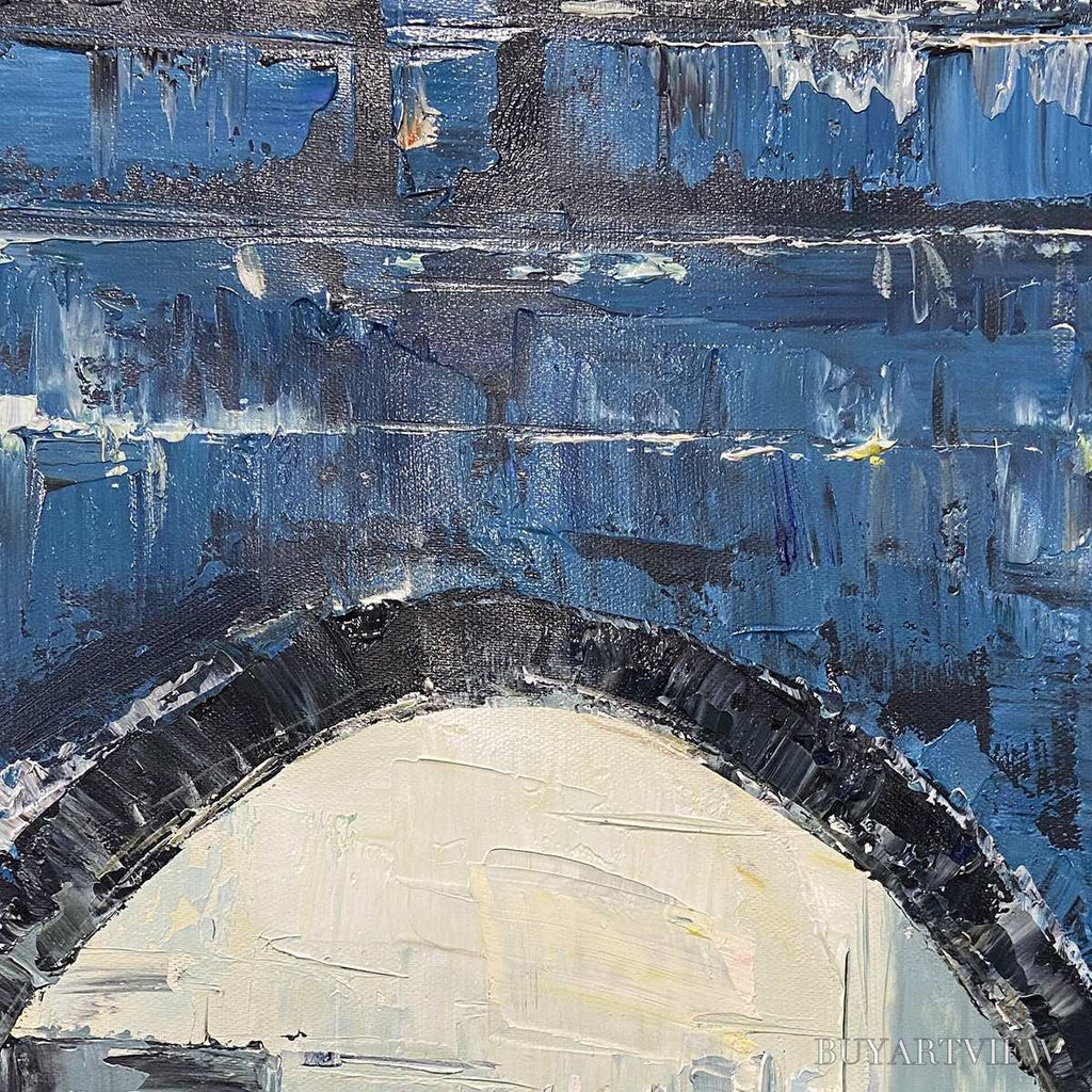 ARTOVITAS City Lights – Impressionistic Cityscape Oil Painting of Bridge - image 6