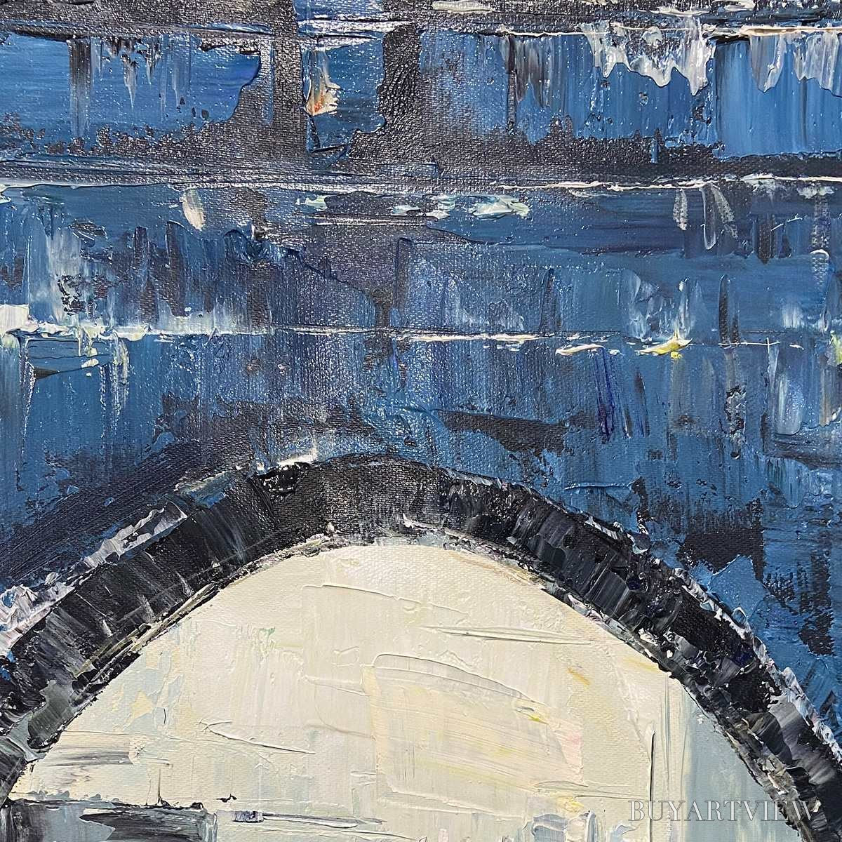 ARTOVITAS City Lights – Impressionistic Cityscape Oil Painting of Bridge - image 6
