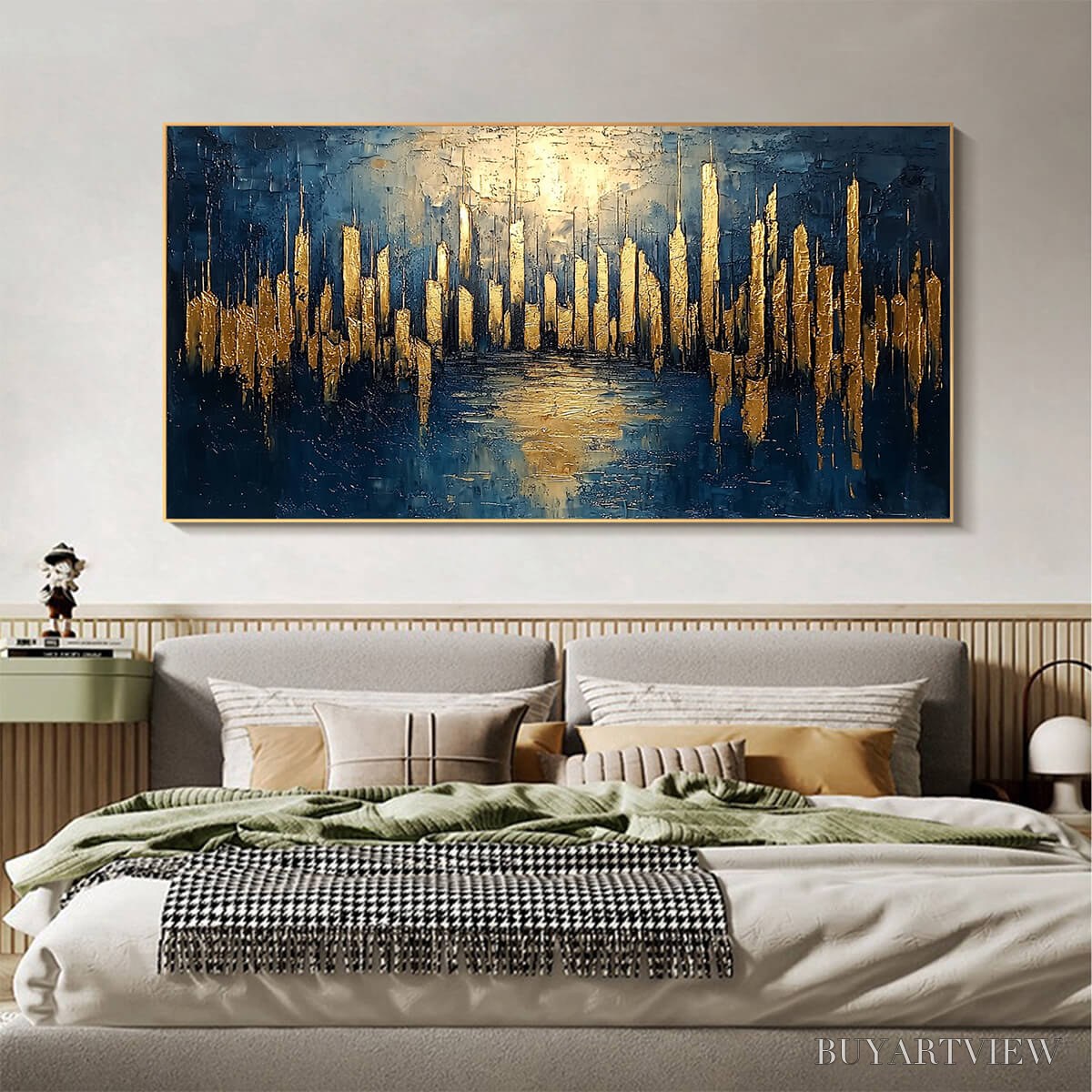 ARTOVITAS Golden Metropolis – Panoramic Cityscape Oil Painting - image 6