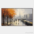 ARTOVITAS Parisian Rain – Textured Cityscape Oil Painting - image 1