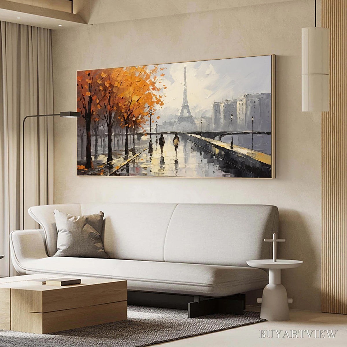 ARTOVITAS Parisian Rain – Textured Cityscape Oil Painting - image 6