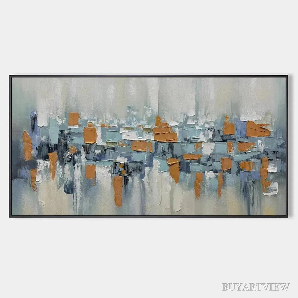 ARTOVITAS Urban Abstract – Textured Abstract Painting, Modern , Panoramic Canvas, Office Decor - image 1