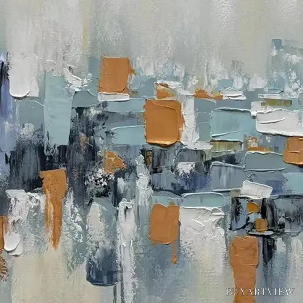 ARTOVITAS Urban Abstract – Textured Abstract Painting, Modern , Panoramic Canvas, Office Decor - image 3