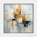 ARTOVITAS Abstract Cityscape – Textured Geometric Abstract Painting, Square - image 1