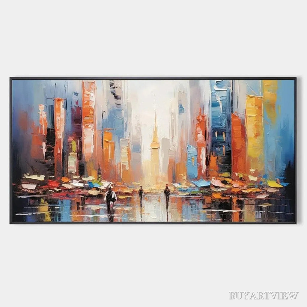 ARTOVITAS City Market – Colorful Cityscape Painting - image 1