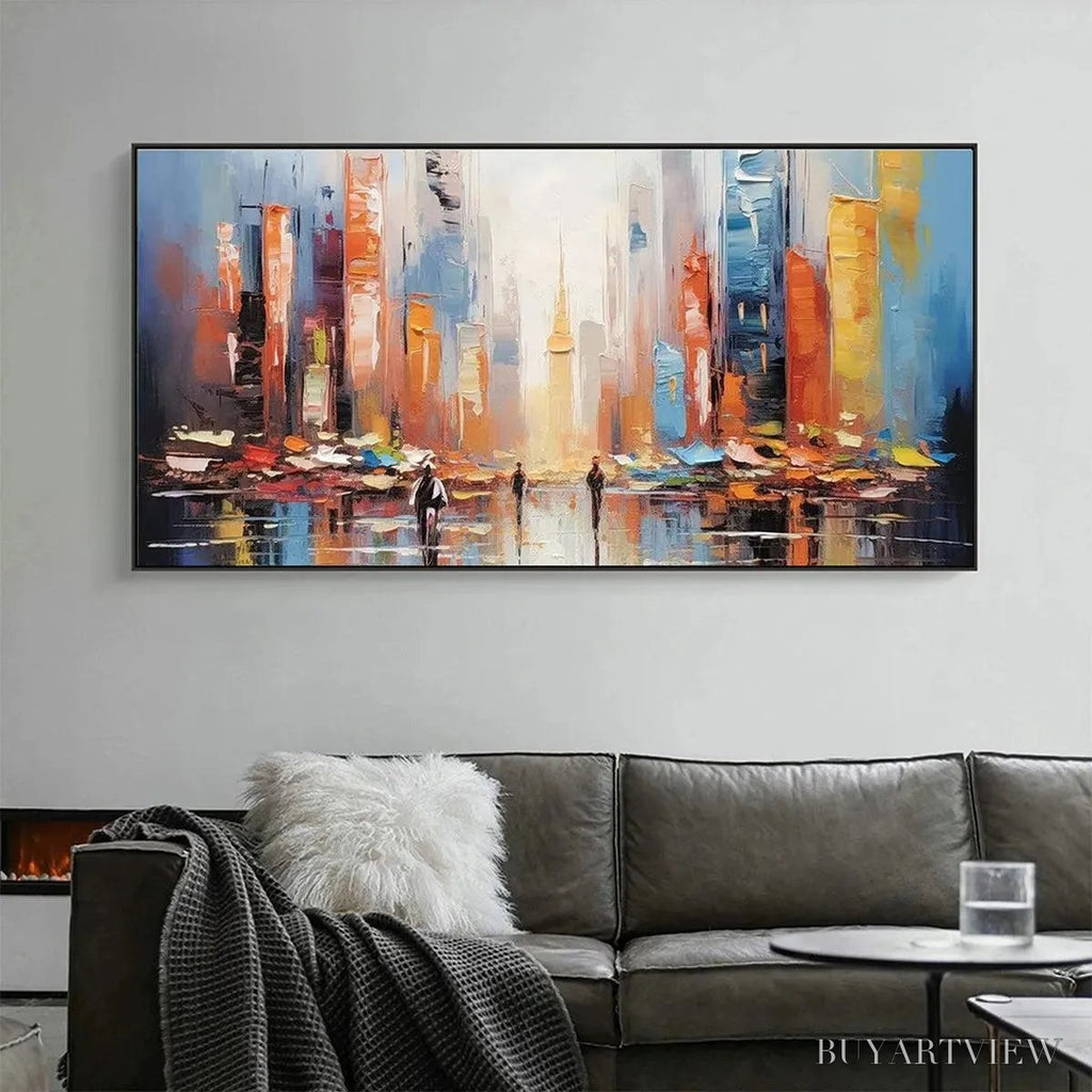 ARTOVITAS City Market – Colorful Cityscape Painting - image 2