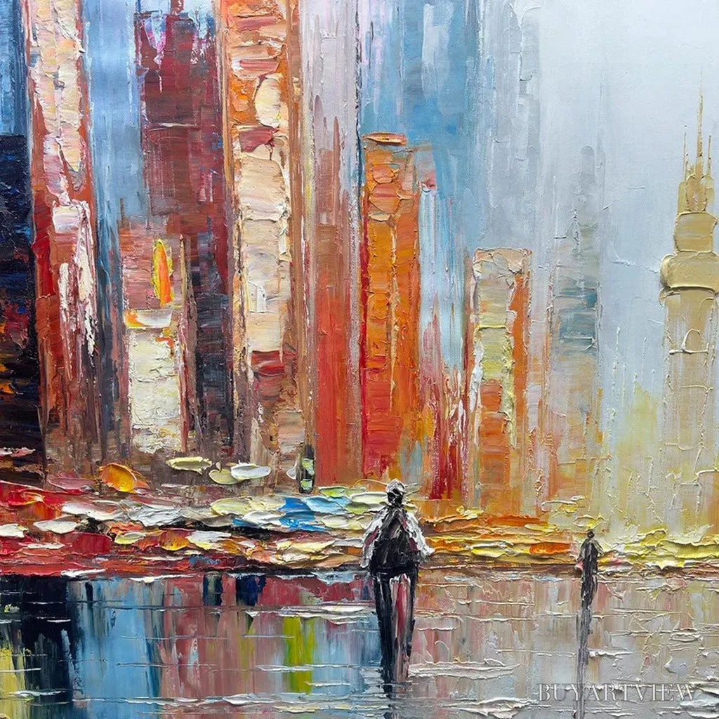 ARTOVITAS City Market – Colorful Cityscape Painting - image 3