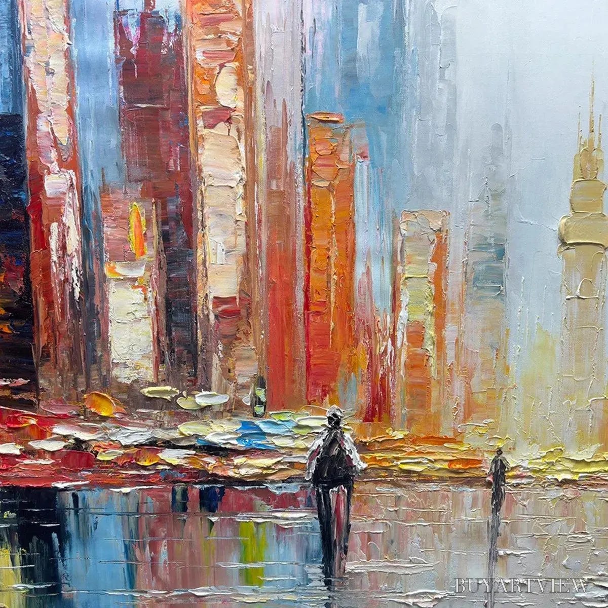 ARTOVITAS City Market – Colorful Cityscape Painting - image 3