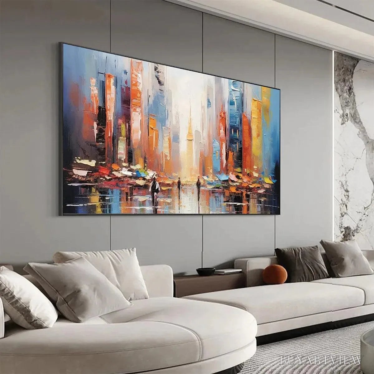 ARTOVITAS City Market – Colorful Cityscape Painting - image 4