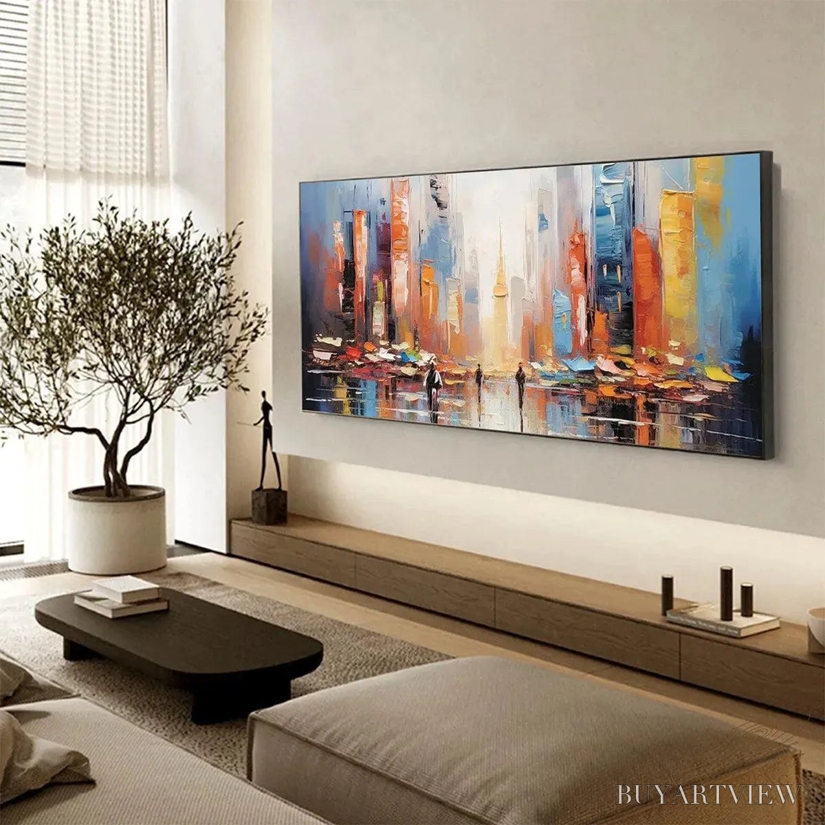 ARTOVITAS City Market – Colorful Cityscape Painting - image 6